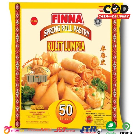 

Free Ongkir FINNA SPRING ROLL PASTRY 125mm x 125mm 5 lembar HALAL Finna Kulit Lumpia