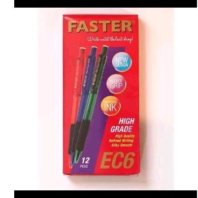 

Bolpoin Faster EC6 0.7mm isi 12 warna tinta hitam