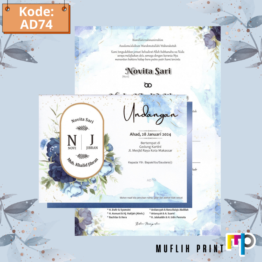 Blangko Undangan Pernikahan Kosong Murah + Amplop Undangan AD74