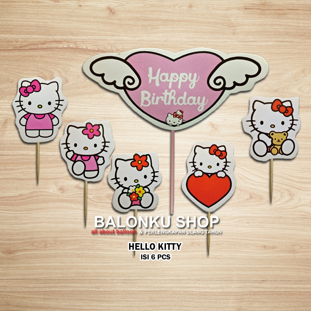 Cake Topper Hello Kitty / Hiasan Kue Ultah / Topper Hello Kitty