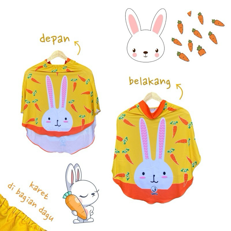 BERGO PRINTING INSTAN ANAK MOTIF KELINCI / HIJAB INSTAN ANAK / HIJAB KARAKTER LUCU