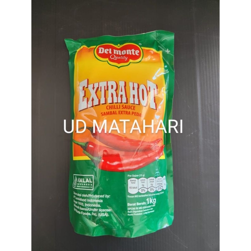 

Del Monte Hot Pouch Refil 1kg / Del Monte Extra Hot 1kg /Delmonte Tomat Refil Pouch 1kg / Saus Tomat ABC Refil 1kg / Saus Sambal ABC Refil 950gr