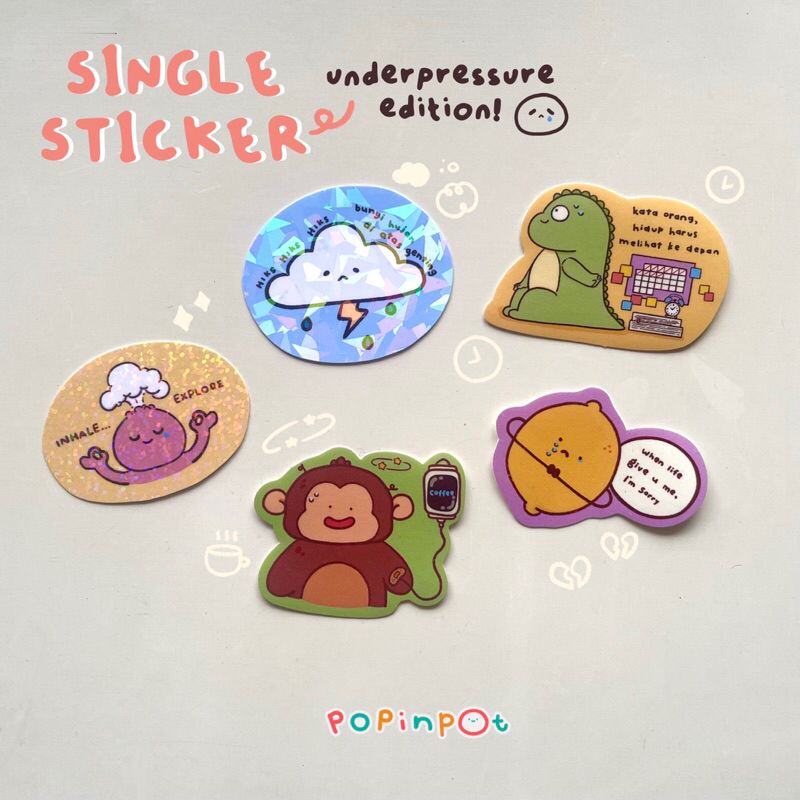 

POPINPOT - Single sticker under-pressure edition | Stiker dekorasi jurnal DIY | Stiker Aesthetic