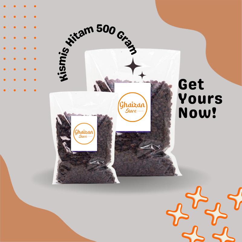 

Kismis Black 500 gr / Dark Raisin / Oleh oleh haji Dan Umroh