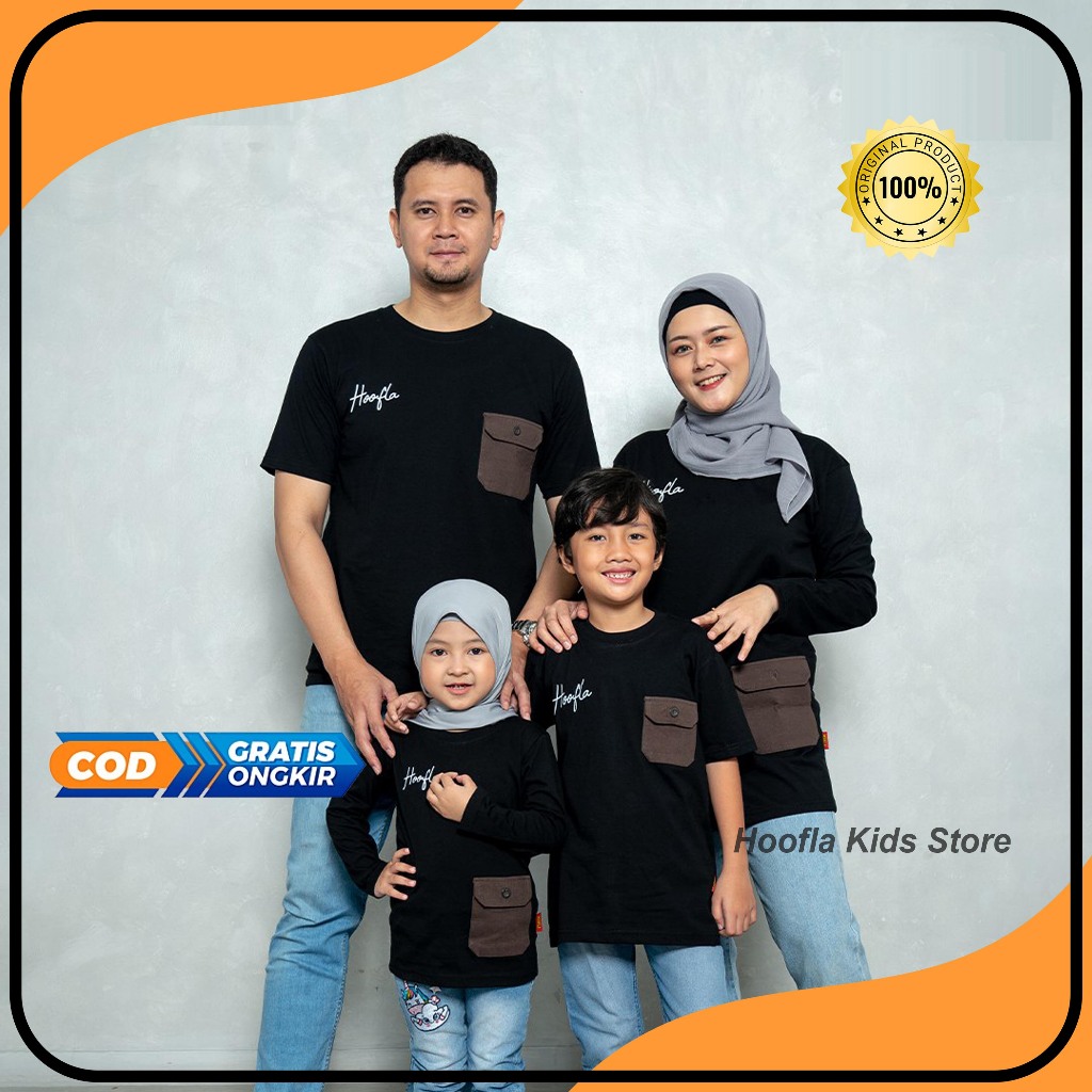 Kaos Sarimbit Keluarga Couple Family Anak Ayah Bunda Lukita Series Hoofla Kids / Setelan Baju Couple