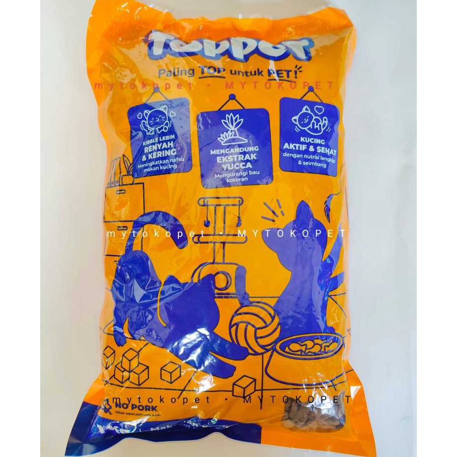 GROSIR Makanan kucing TOPPET 1KG  Setara Bolt Chester Ori