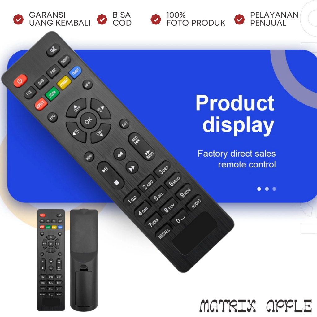 Remot / Remot Set Top Box DVB T2 Matrix Apple HD MERAH / ecer dan grosir
