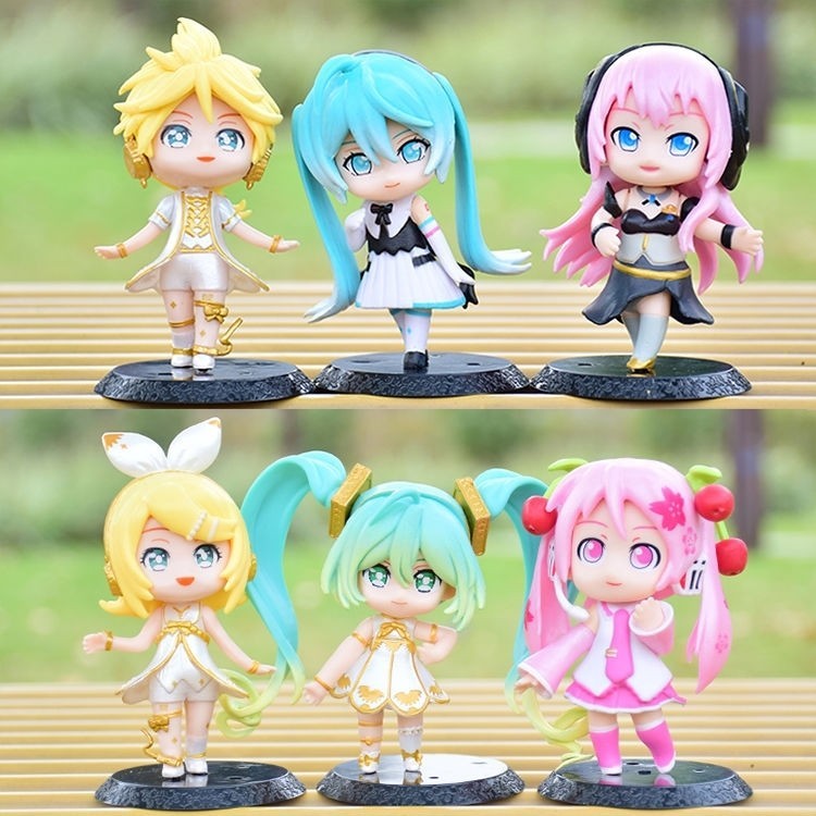 Action Figure Vocaloid Hatsune Miku Kagamine Rin Len Luka set 6pcs