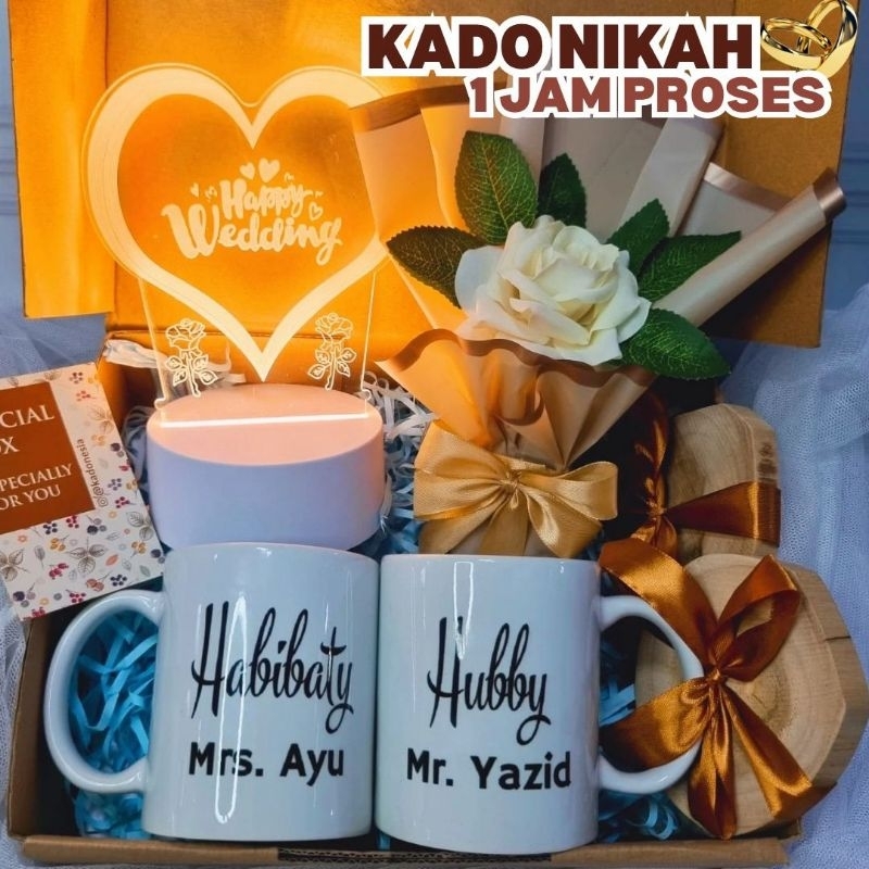 Kado Pernikahan Mug Couple / Hampers Nikah Kado Wedding Mug