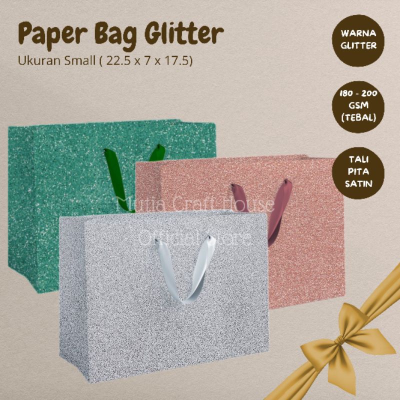 

Paper Bag Horizontal | Warna Glitter Glossy | Ukuran 27 x 11 x 20 | Tebal Tidak Tipis| Shopping Bag Tebal