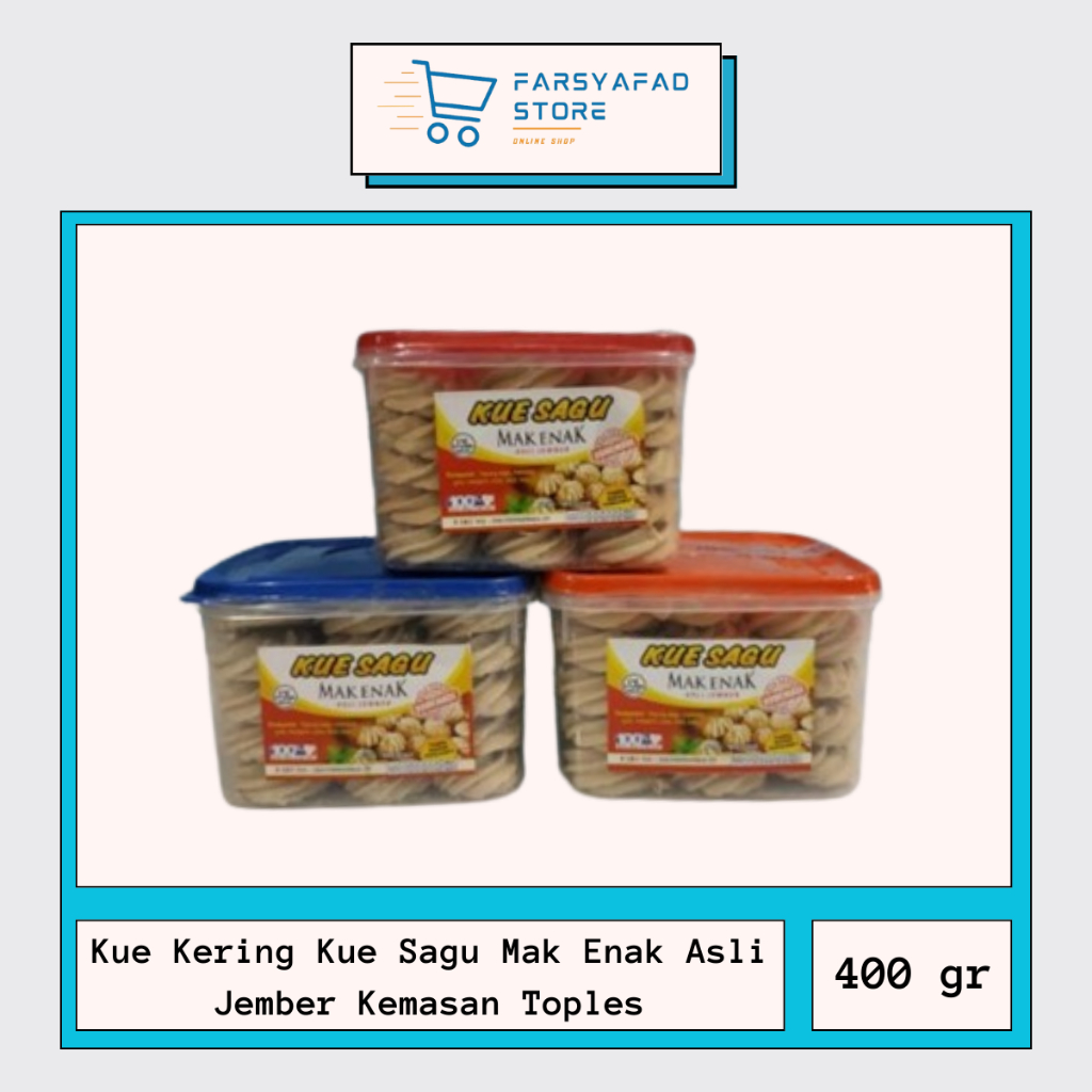 

Kue Kering Kue Sagu Mak Enak Asli Jember Ukuran 400 gr Kemasan Toples