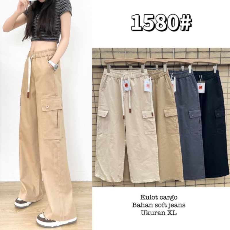 New Series Celana Kulot Cargo Soft Jeans import premium by GOOD 1580# XL 3580# 3XL 1201# XL 3201# 3X
