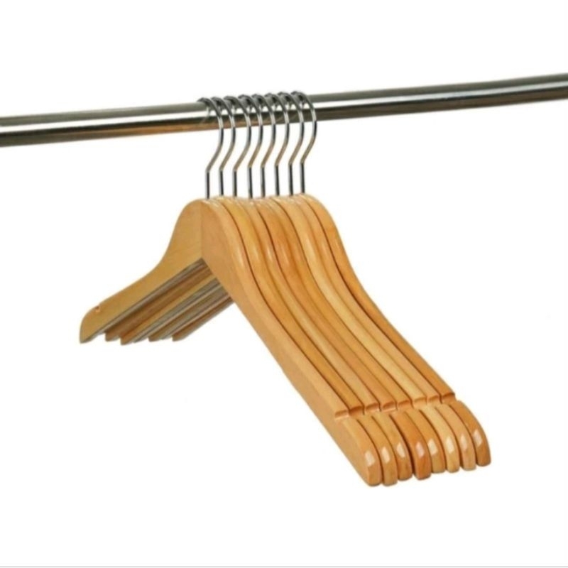 HANGER KAYU NATURAL DEWASA (SECOND) BEKAS