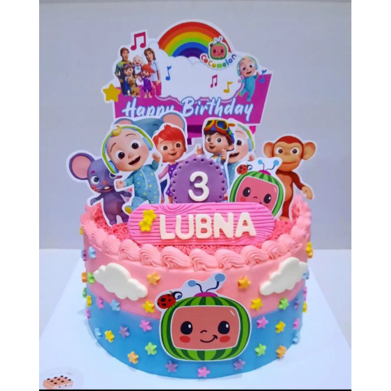 1set topper cake_Cocomelon/hiasan kue ulang tahun karakter cocomelon