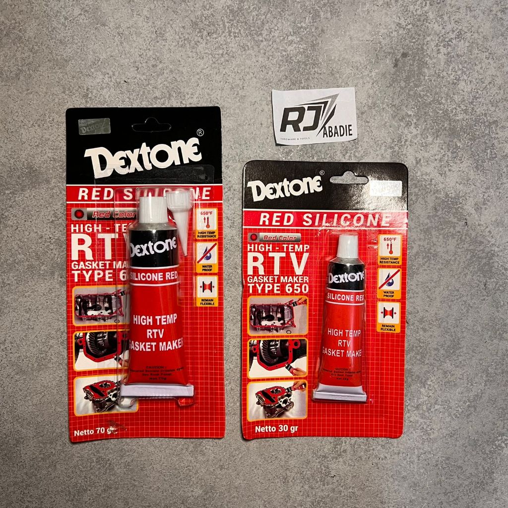 

Lem Silikon Merah Silicone Red Dextone Besar / Kecil