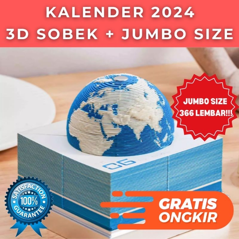 

Kalender 3D Jumbo Size | Kalender Meja Kreatif DIY 3D