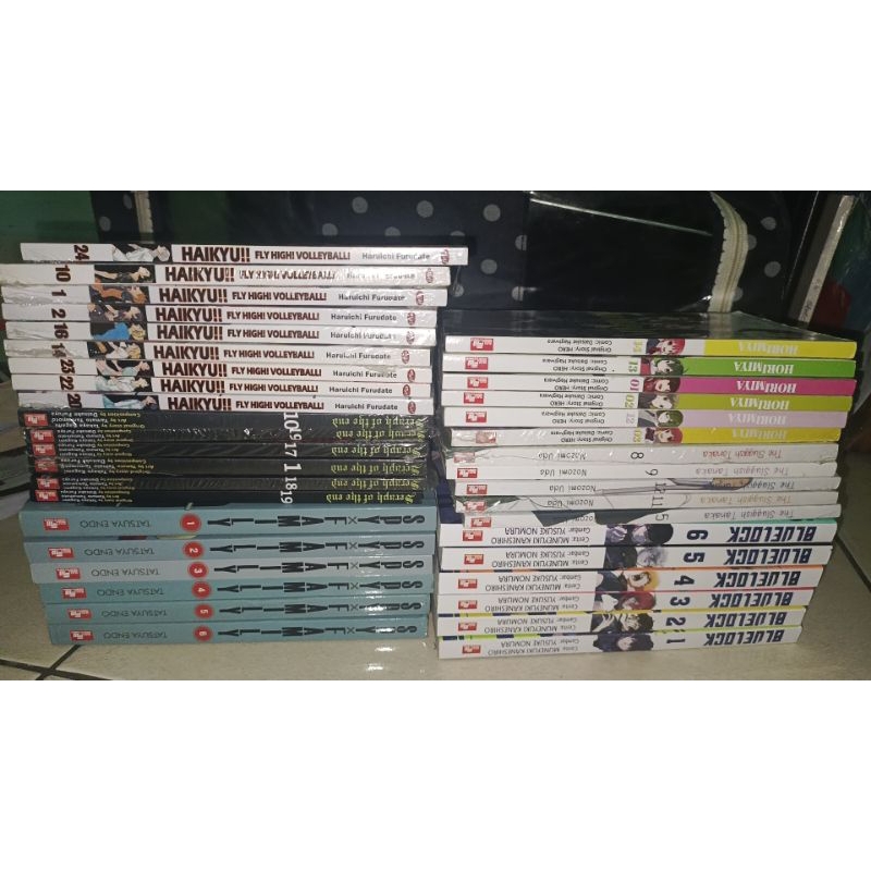 Preloved Manga Haikyuu / Horimiya / SpyXFamily / Owari no Seraph / The sluggish Tanaka-kun / Blue Lo