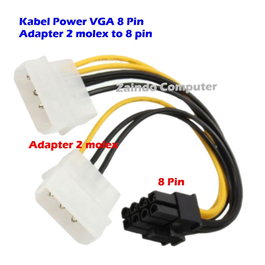 KABEL POWER VGA 8 PIN DUAL MOLEX 4 PIN SAMBUNGAN KABEL POWER VGA 8 PIN  KABEL POWER VGA 8 PIN ADAPTE