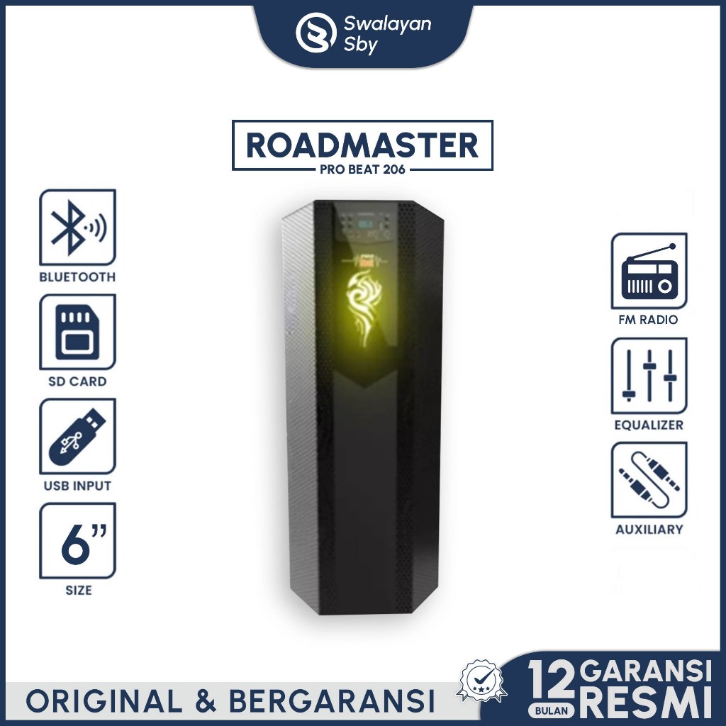 KHUSUS JATIM  SPEAKER BLUEOOTH ROADMASTER PRO BEAT 206 GRATIS 12 BULAN RESMI
