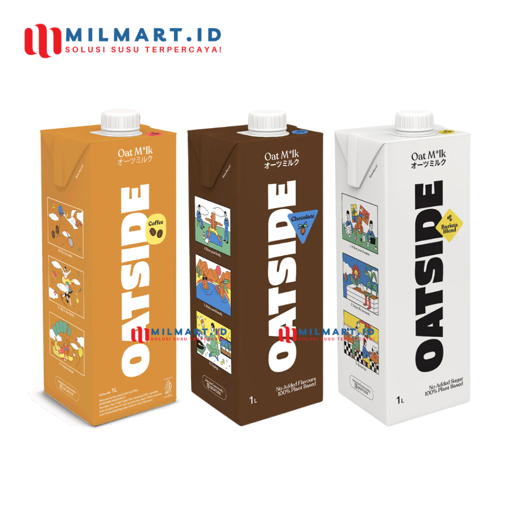 

MINUMAN SUSU OATSIDE MILK COFFEE/ BARISTA BLEND/ CHOCOLATE 1 LITER SUSU GANDUM COKELAT SUSU NABATI