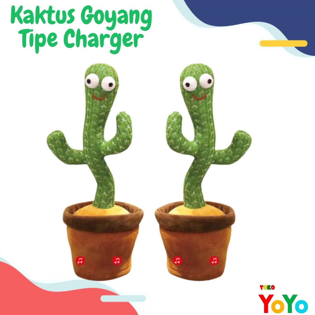 ART Q16T TokoYoyo Mainan Boneka Kaktus Goyang Bicara Menari  Mainan Anak Bayi Cactus
