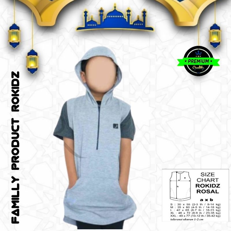 Rompi Sholat Anak Hoddie Muslim - Rompi Koko Anak Laki-laki Nyaman & Adem / Vest Anak Tanpa Lengan