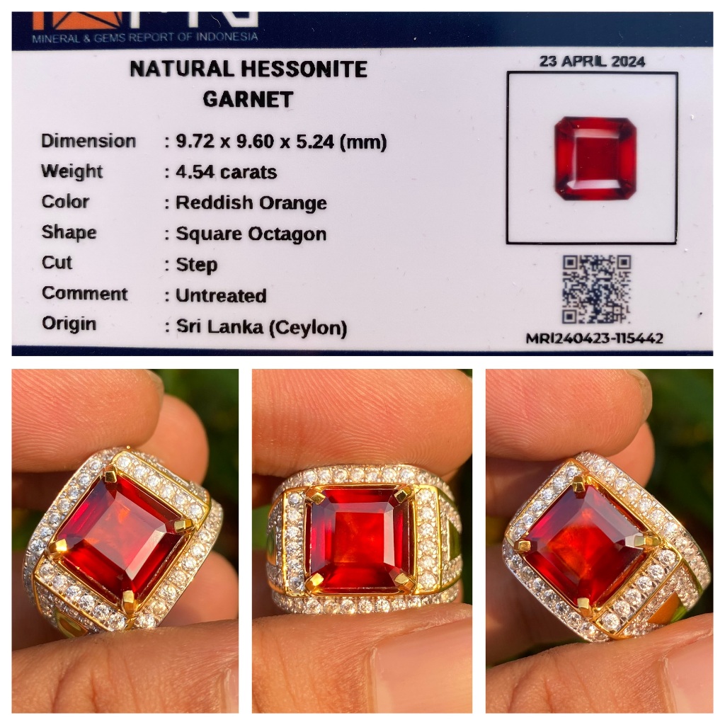 Natural 4.54ct hessonite garnet srilanka ceylon