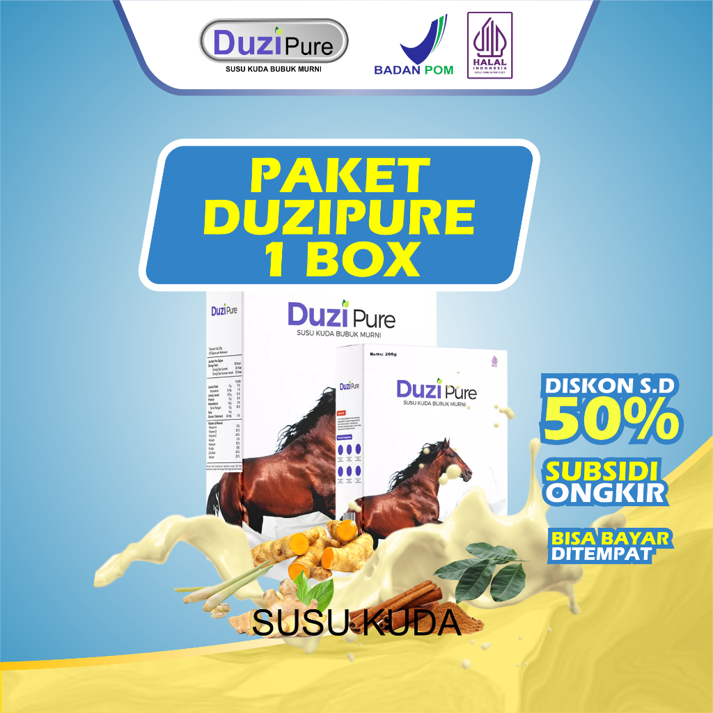 

Susu Duzi susu kuda asli sumbawa lombok paket 1 box 200 gram | Susu Untuk Membantu Meredakan Pegal Linu, Nyeri Sendi | Tingkatkan Kepadatan & Kesehatan Tulangi Susu Anti Asam Urat | Untuk Sakit Tulang & Sendi