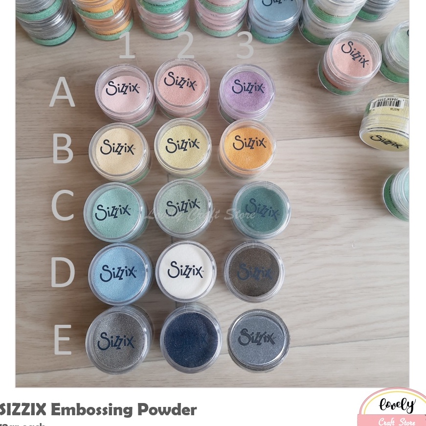 

Ready Bermutu SIZZIX Heat Embossing Powder 12gr Bubuk Embos untuk Journal Bujo Scrapbook etc