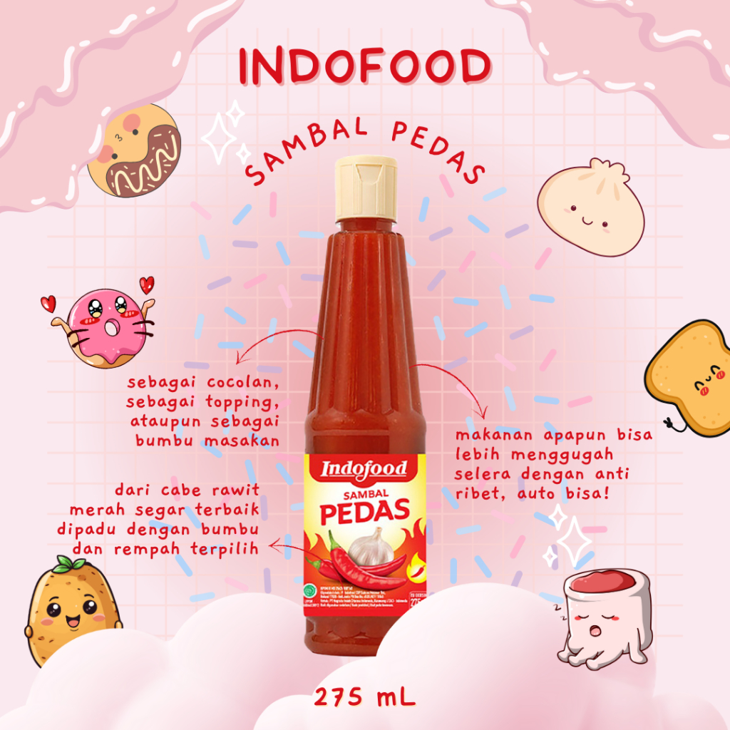 

Sambal Indofood Pedas Botol 275 ml