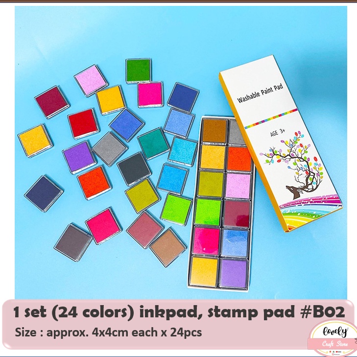 

Dijamin Asli LovelyCraftStore 1 set 24colors set inkpad stamp pad 4x4cm for journal scrapbooking 24 inkpad set