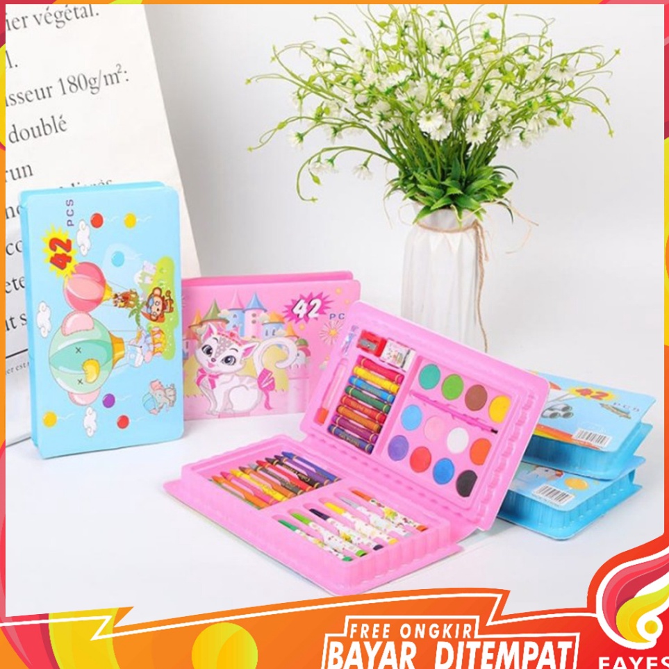 

Paling Top FAYES COD Crayon Warna Set 42 Pcs Krayon Mewarnai Anak 42 Pcs Pensil Warna Set STY11