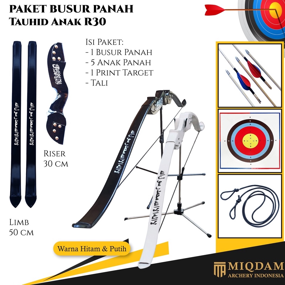 Murah Keren  Busur Panah Tauhid Anak R3  5 Arrow Bambu Petung  Ramin  Face Target