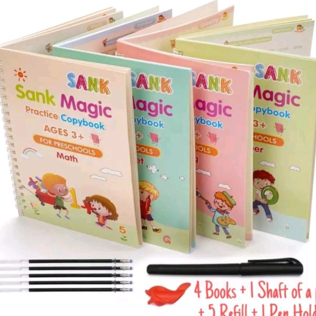 

Grosir Belanja Sank Magic 3D Buku Edukasi Anak Belajar Menulis Untuk TK Angka Huruf buku megic