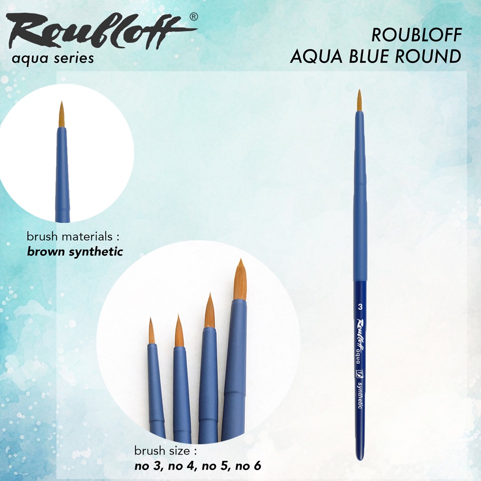 

Produk Terbaik Kuas Lukis Roubloff Brush Aqua Blue Series synthetic brush Round Dagger