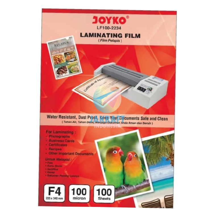 

Super Special 1 Pcs Plastik Laminating Glossy JOYKO Folio F4 FC 225 x 34 cm Tebal Kuat Murah Mengkilap