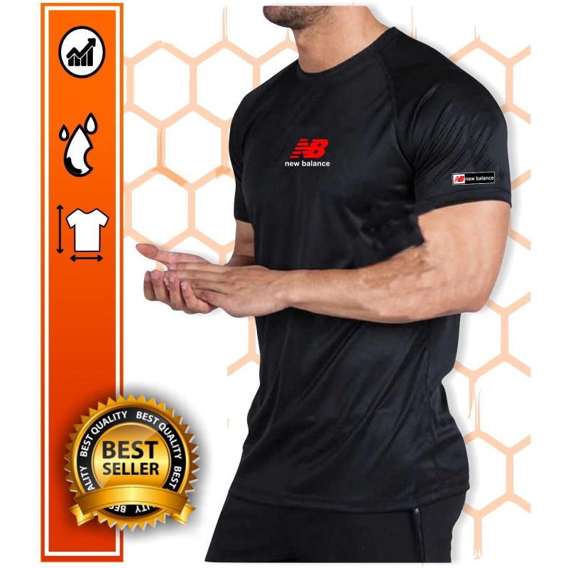 Baju olahraga lengan pendek kaos olahraga pria wanita manset dewasa slimfit