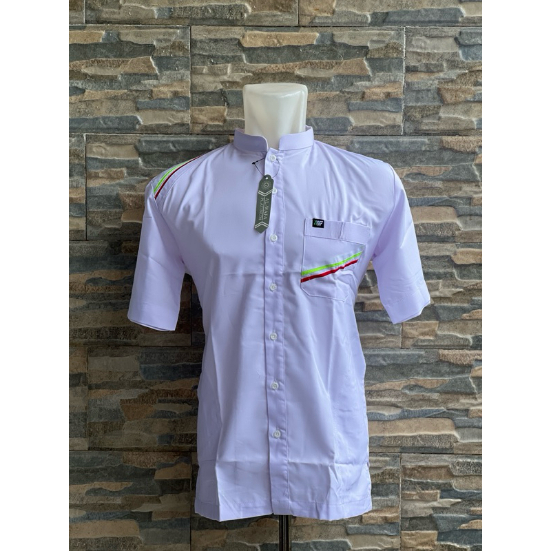 Baju taqwa pria koko al wafa lengan pendek putih