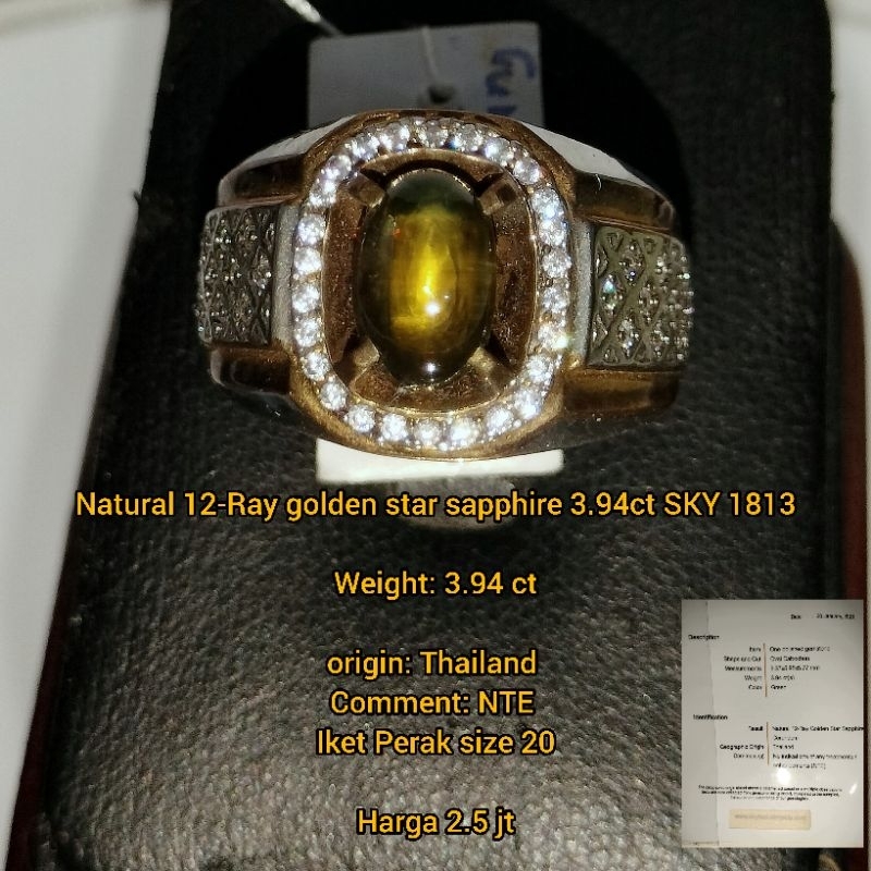 Natural 12-Ray golden star sapphire 3.94ct SKY 1813