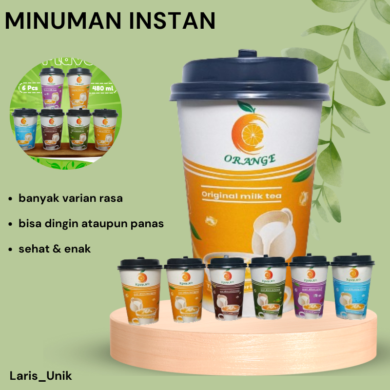 

Minuman Milk Tea Coklat+Cup Bubuk HOT&ICE 6PCS Minuman Rasa Serbuk Minuman Kekinian+Toping Jelly
