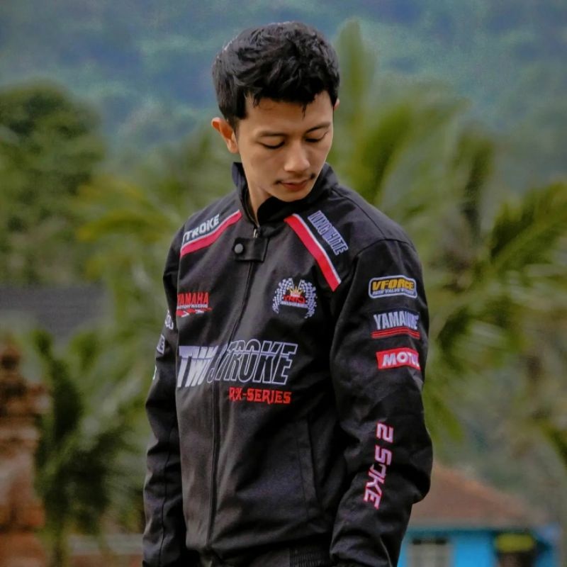 Jaket Two Stroke RX Series YRKI Jacket Yamaha untuk Touring dan Harian Bahan Condura Tebal Hangat