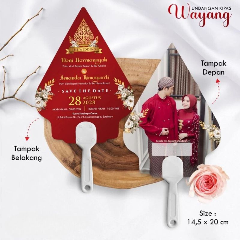 Undangan Pernikahan Kipas Custome/ Souvenir/Aesthetic/unik