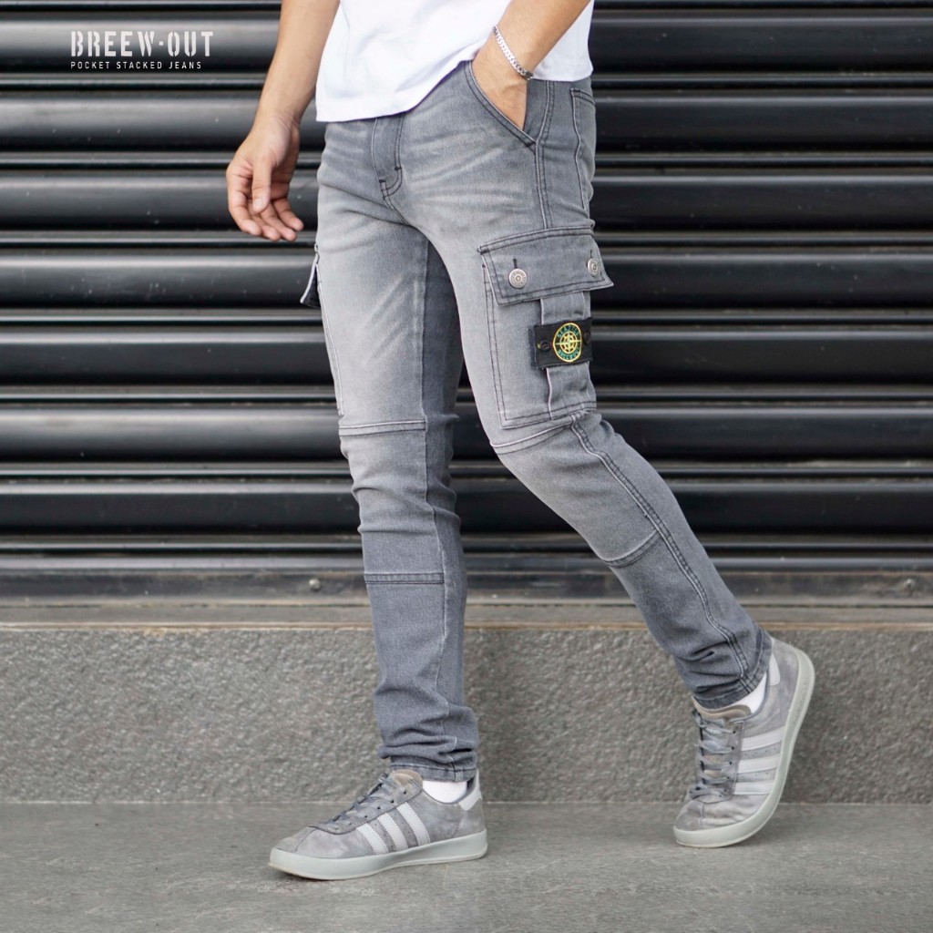 INSIGHT JEANS Celana jeans cargo / celana jeans pria panjang / jeans cargo / celana jeans cargo prem