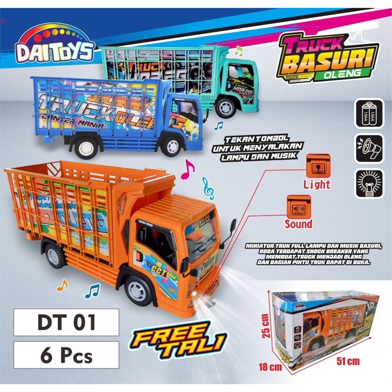 MAINAN ANAK MOBIL TRUK OLENG BASURI JUMBO / TRUK OLENG JUMBO DT 01