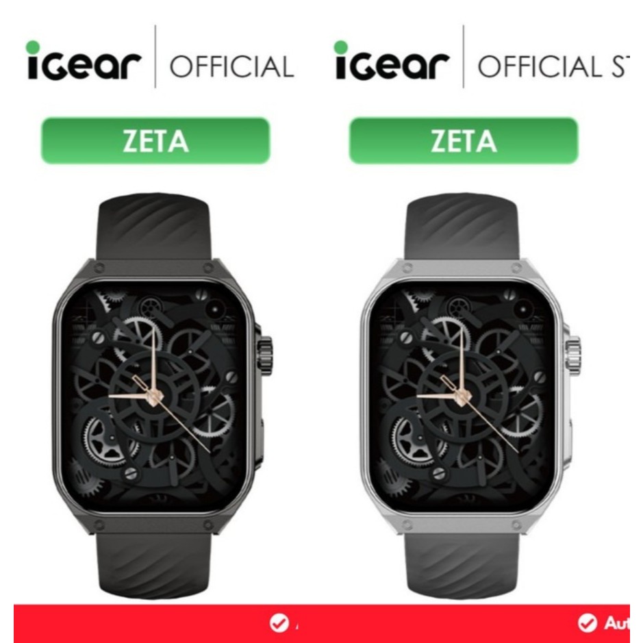 Jam Tangan iGear Zeta Smartwatch IGZE01 / IGZE02 Display AMOLED Series Terbaru Original