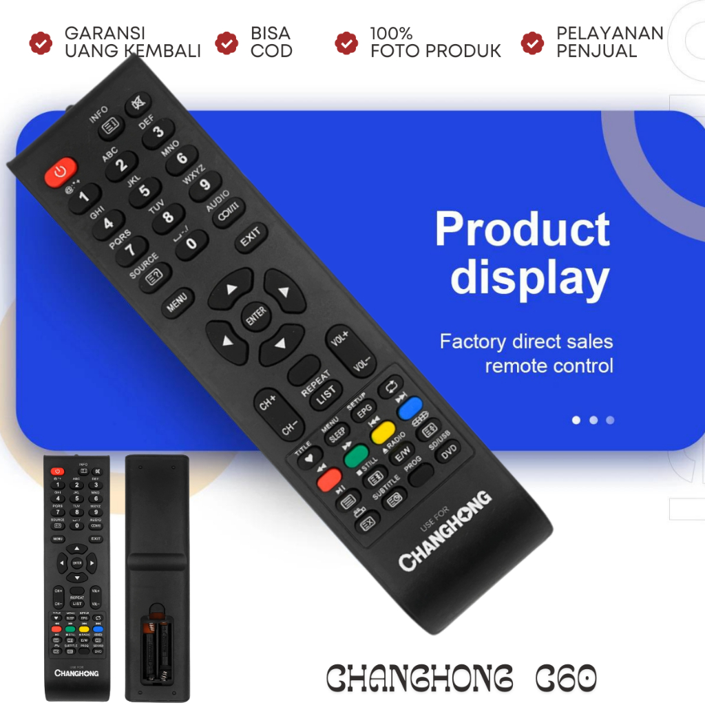 REMOTE TV CHANGHONG CHIQ L24G3 LED DIGITAL 24 - 43 INCH C60
