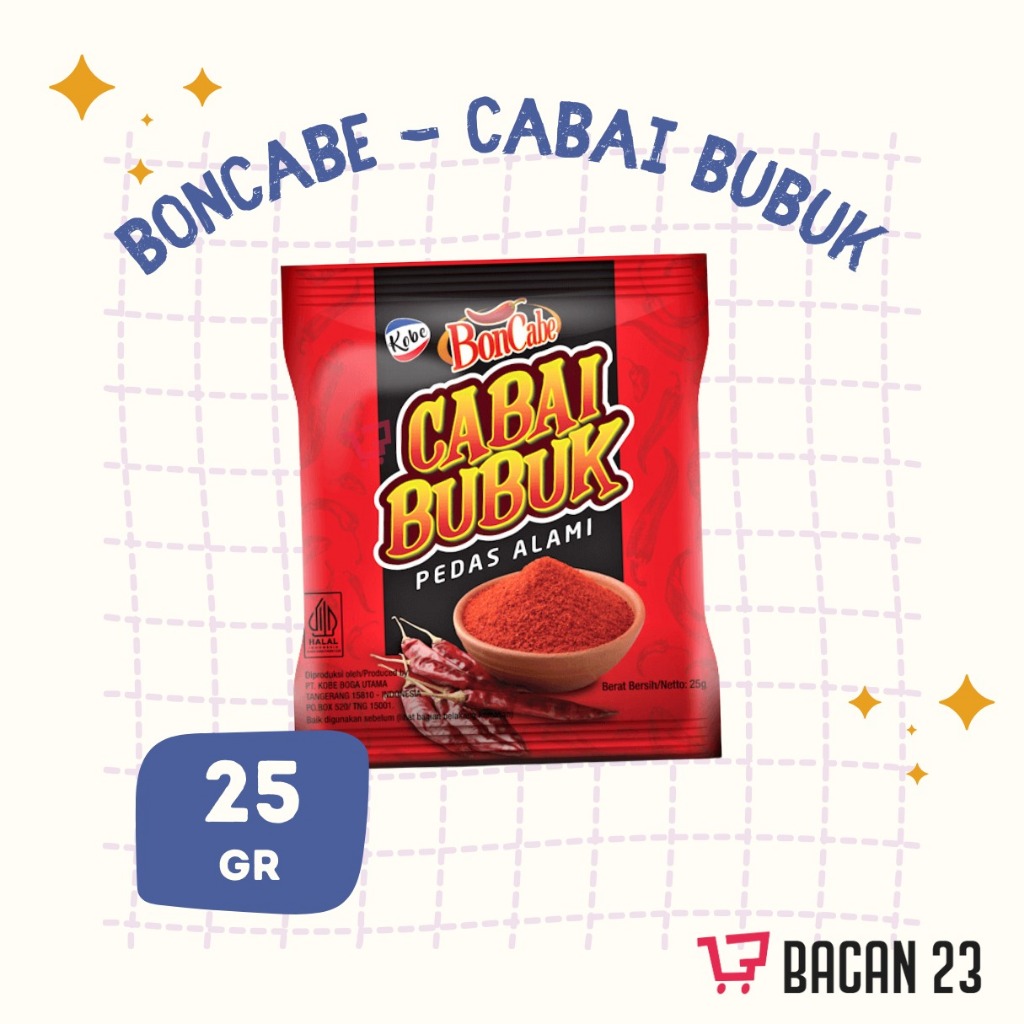 

Boncabe Cabai Bubuk (25 Gr) / Cabe Bubuk / Cabai Alami - Pedas Alami