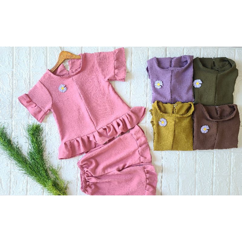 ONE SET ANAK CELANA PENDEK/ SETELAN ANAK CRINKLE