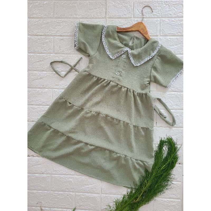 DASTER MIDI RENDA ANAK / DRESS ANAK CRINKLE