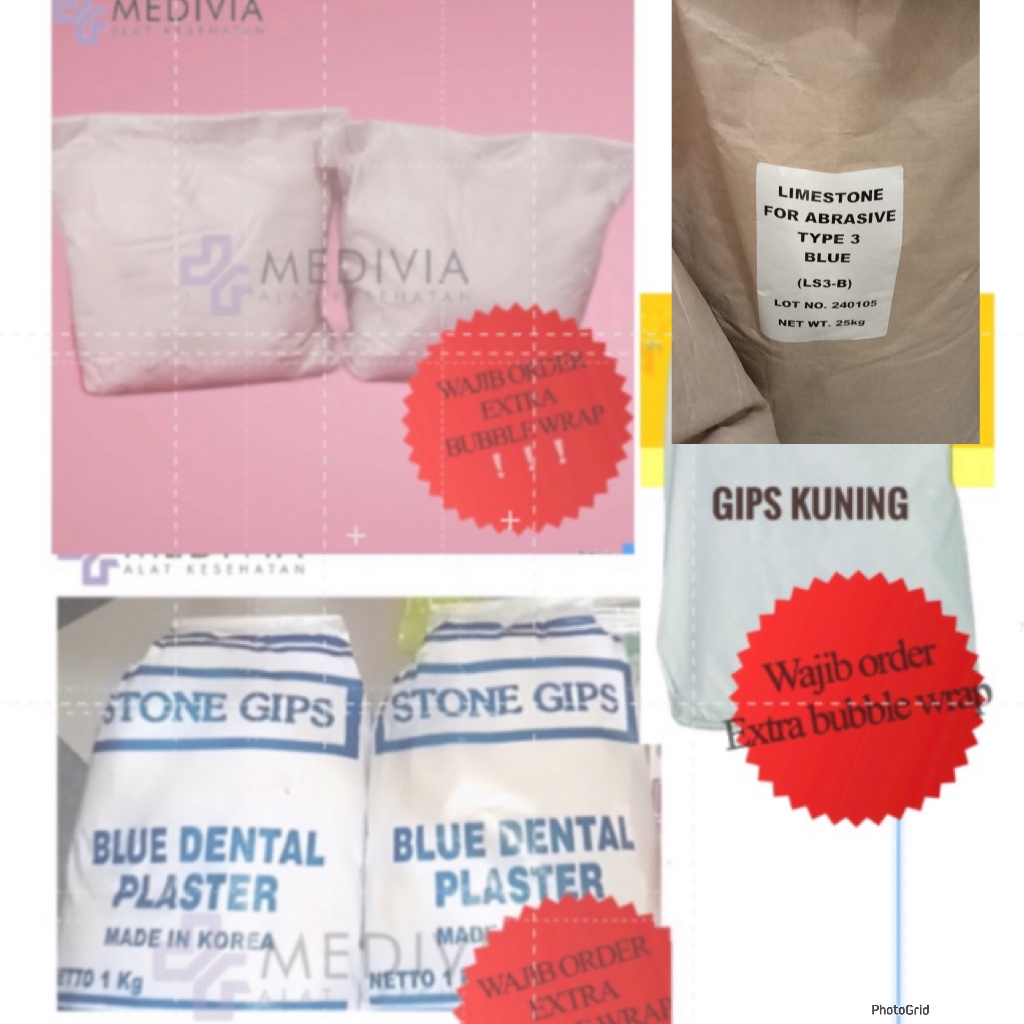 GIPS BIRU TIPE 2 dan 3 KOREA DENTAL GIPS STONE BIRU DENTAL STONE PLASTER GYPSUM MODEL STUDY